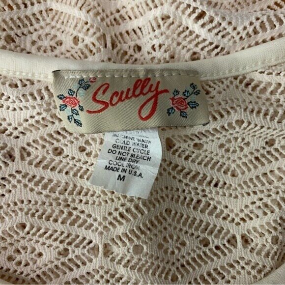 Scully Top Medium Cream Sheer See Through Boho Romantic Festival - Picture 5 of 5